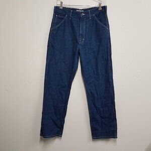 Wallace & Barnes J Crew Carpenter Jeans 32 Japanese Bright Washed Indigo CG755